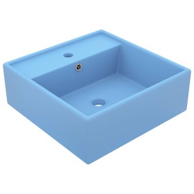 Lavabo cuadrado rebosadero cerámica azul claro mate 41x41 cm de vidaXL, Lavabos - Ref: Foro24-146945, Precio: 84,99 €, Descue...