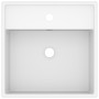 Square matte white ceramic overflow sink 41x41 cm by vidaXL, Sinks - Ref: Foro24-146943, Price: 82,99 €, Discount: %