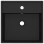 Lavabo lujoso cuadrado rebosadero cerámica negro mate 41x41 cm de vidaXL, Lavabos - Ref: Foro24-146953, Precio: 84,07 €, Desc...