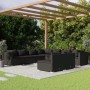 Set de muebles de jardín 9 pzas y cojines ratán sintético negro de vidaXL, Conjuntos de jardín - Ref: Foro24-3102416, Precio:...