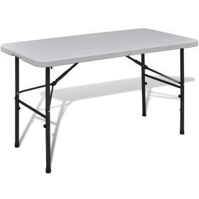 Folding garden table 122 cm HDPE white by vidaXL, camping furniture - Ref: Foro24-41568, Price: 83,99 €, Discount: %