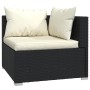 Set de muebles de jardín 9 pzas y cojines ratán sintético negro de vidaXL, Conjuntos de jardín - Ref: Foro24-3102415, Precio:...