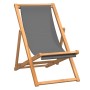 Klappbarer Strandstuhl aus massivem grauem Teakholz von vidaXL, Gartenstühle - Ref: Foro24-47415, Preis: 59,23 €, Rabatt: %