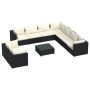 Set de muebles de jardín 10 pzas cojines ratán sintético negro de vidaXL, Conjuntos de jardín - Ref: Foro24-3102503, Precio: ...