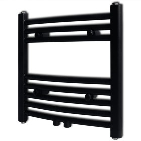 Radiador toallero de baño curvo negro 480x480 mm de vidaXL, Radiadores - Ref: Foro24-141912, Precio: 64,08 €, Descuento: %