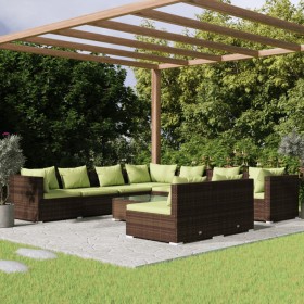 Gartenmöbel-Set 10-teilig und braune synthetische Rattankissen von vidaXL, Gartensets - Ref: Foro24-3102428, Preis: 977,32 €,...