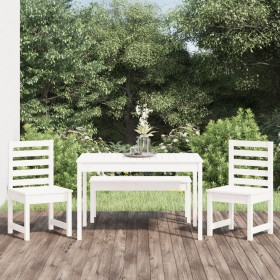 Juego de comedor de jardín 4 piezas madera maciza pino blanco de vidaXL, Conjuntos de jardín - Ref: Foro24-3154702, Precio: 3...