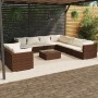 Garden furniture set 10 pieces and brown synthetic rattan cushions by vidaXL, Garden sets - Ref: Foro24-3102506, Price: 852,1...