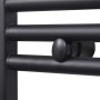 Radiador toallero de baño recto negro 500 x 1160 mm de vidaXL, Radiadores - Ref: Foro24-141907, Precio: 107,61 €, Descuento: %