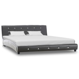 Gray synthetic leather bed frame 160x200 cm by vidaXL, Beds and slatted bases - Ref: Foro24-280325, Price: 254,57 €, Discount: %