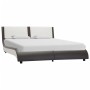 Estructura de cama con LED cuero PE gris y blanco 120x200 cm de vidaXL, Camas y somieres - Ref: Foro24-280368, Precio: 191,99...