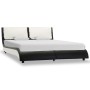 Estructura de cama cuero sintético negro y blanco 140x200 cm de vidaXL, Camas y somieres - Ref: Foro24-280359, Precio: 225,27...