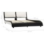 Estructura de cama cuero sintético negro y blanco 140x200 cm de vidaXL, Camas y somieres - Ref: Foro24-280359, Precio: 225,27...