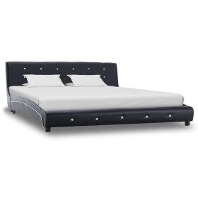 Black synthetic leather bed frame 160x200 cm by vidaXL, Beds and slatted bases - Ref: Foro24-280320, Price: 247,99 €, Discoun...