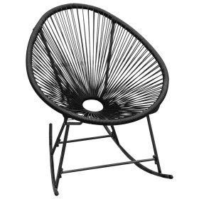 Black synthetic rattan outdoor rocking chair by vidaXL, Garden chairs - Ref: Foro24-42073, Price: 152,17 €, Discount: %