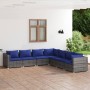 7-teiliges Gartensofa-Set und graue synthetische Rattankissen von vidaXL, Gartensets - Ref: Foro24-3101750, Preis: 551,55 €, ...