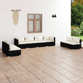 8-teiliges Gartenmöbel-Set und schwarze synthetische Rattankissen von vidaXL, Gartensets - Ref: Foro24-3102247, Preis: 734,07...