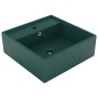 Luxurious square sink with overflow dark green ceramic 41x41cm by vidaXL, Sinks - Ref: Foro24-146948, Price: 76,15 €, Discoun...