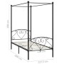 Black metal canopy bed frame 120x200 cm by vidaXL, Beds and slatted bases - Ref: Foro24-284435, Price: 103,93 €, Discount: %