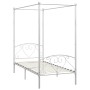 White metal canopy bed frame 90x200 cm by vidaXL, Beds and slatted bases - Ref: Foro24-284426, Price: 120,29 €, Discount: %