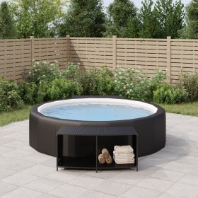 Estantes de almacenaje 2 unidades ratán sintético negro de vidaXL, Accesorios para piscinas y spa - Ref: Foro24-362264, Preci...