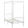 Estructura de cama con dosel metal blanco 120x200 cm de vidaXL, Camas y somieres - Ref: Foro24-284428, Precio: 138,69 €, Desc...