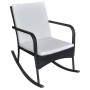 Silla mecedora de jardín ratán sintético negro de vidaXL, Sillas de jardín - Ref: Foro24-42493, Precio: 87,82 €, Descuento: %