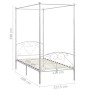 Estructura de cama con dosel metal blanco 120x200 cm de vidaXL, Camas y somieres - Ref: Foro24-284428, Precio: 138,69 €, Desc...