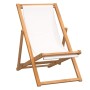 Silla de jardín de teca color crema 56x105x96 cm de vidaXL, Sillas de jardín - Ref: Foro24-43802, Precio: 58,90 €, Descuento: %