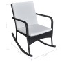 Silla mecedora de jardín ratán sintético negro de vidaXL, Sillas de jardín - Ref: Foro24-42493, Precio: 87,82 €, Descuento: %