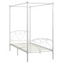 Estructura de cama con dosel metal blanco 100x200 cm de vidaXL, Camas y somieres - Ref: Foro24-284427, Precio: 144,84 €, Desc...