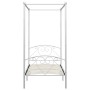 Estructura de cama con dosel metal blanco 100x200 cm de vidaXL, Camas y somieres - Ref: Foro24-284427, Precio: 144,84 €, Desc...