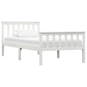 Solid white pine wood bed frame 100x200 cm by vidaXL, Beds and slatted bases - Ref: Foro24-283215, Price: 132,99 €, Discount: %