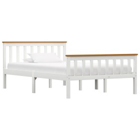 Solid white pine wood bed frame 120x200 cm by vidaXL, Beds and slatted bases - Ref: Foro24-283246, Price: 206,03 €, Discount: %