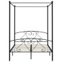 Estructura de cama con dosel metal negro 140x200 cm de vidaXL, Camas y somieres - Ref: Foro24-284436, Precio: 160,95 €, Descu...