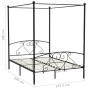 Estructura de cama con dosel metal negro 140x200 cm de vidaXL, Camas y somieres - Ref: Foro24-284436, Precio: 160,95 €, Descu...