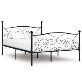 Bed frame with black metal slatted base 120x200 cm by vidaXL, Beds and slatted bases - Ref: Foro24-284456, Price: 161,99 €, D...