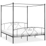 Estructura de cama con dosel metal gris 200x200 cm de vidaXL, Camas y somieres - Ref: Foro24-284446, Precio: 121,90 €, Descue...