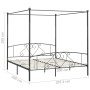 Estructura de cama con dosel metal gris 200x200 cm de vidaXL, Camas y somieres - Ref: Foro24-284446, Precio: 121,90 €, Descue...