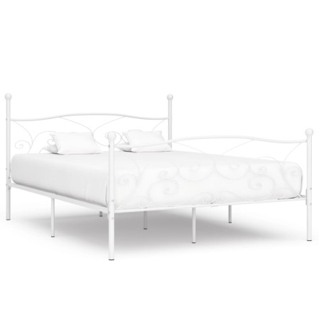 Bed frame with white metal slatted base 200x200 cm by vidaXL, Beds and slatted bases - Ref: Foro24-284453, Price: 161,99 €, D...