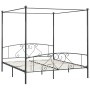 Estructura de cama con dosel metal gris 180x200 cm de vidaXL, Camas y somieres - Ref: Foro24-284445, Precio: 193,07 €, Descue...