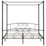 Black metal canopy bed frame 180x200 cm by vidaXL, Beds and slatted bases - Ref: Foro24-284438, Price: 193,99 €, Discount: %