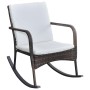 Silla mecedora de jardín ratán sintético marrón de vidaXL, Sillas de jardín - Ref: Foro24-42492, Precio: 92,57 €, Descuento: %