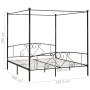 Estructura de cama con dosel metal negro 180x200 cm de vidaXL, Camas y somieres - Ref: Foro24-284438, Precio: 191,82 €, Descu...