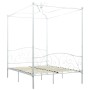 Estructura de cama con dosel metal blanco 140x200 cm de vidaXL, Camas y somieres - Ref: Foro24-284471, Precio: 205,55 €, Desc...