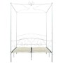 Estructura de cama con dosel metal blanco 140x200 cm de vidaXL, Camas y somieres - Ref: Foro24-284471, Precio: 205,55 €, Desc...