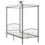 Estructura de cama con dosel metal negro 100x200 cm de vidaXL, Camas y somieres - Ref: Foro24-284475, Precio: 154,63 €, Descu...