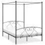 Estructura de cama con dosel metal gris 160x200 cm de vidaXL, Camas y somieres - Ref: Foro24-284444, Precio: 158,93 €, Descue...