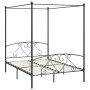 Gray metal canopy bed frame 160x200 cm by vidaXL, Beds and slatted bases - Ref: Foro24-284444, Price: 158,93 €, Discount: %