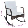 Silla mecedora de jardín ratán sintético marrón de vidaXL, Sillas de jardín - Ref: Foro24-42492, Precio: 92,57 €, Descuento: %